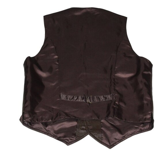 WILSONS Leather Vest Medium Brown The Leather Experts 2 Pocket Biker Motorcycle - Picture 6 of 12
